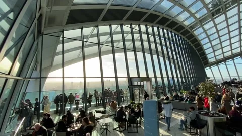 Wide angle view of London's Sky Garden. Stock Footage 232397814