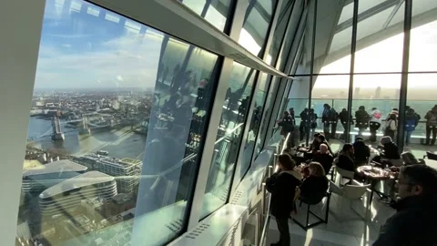 Wide angle view of London's Sky Garden. Stock Footage 232397816