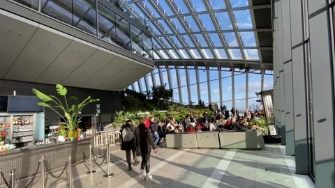 Wide angle view of London's Sky Garden. Stock Footage 232397818