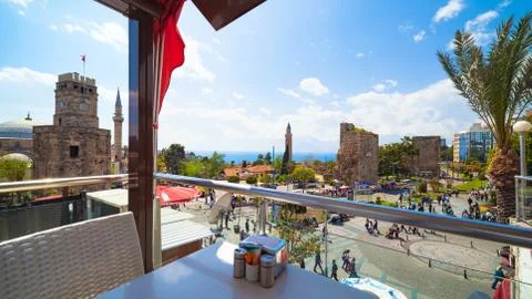 Wide angle view of old town in Antalya, Turkey Фото
