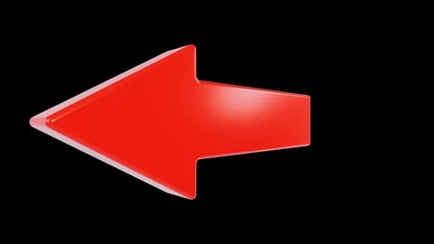 Wide angle view of orange arrow rotating. Dynamic 3D direction loop. Stock Footage 340294335