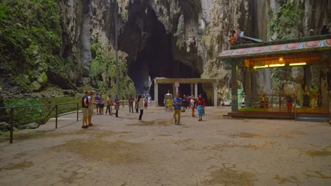 Wide angle view outside Batu Caves Stock Footage 111278590