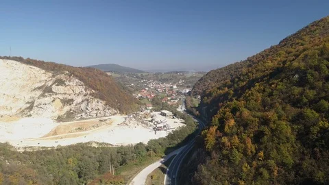 Wide-angle View Of A Quarry Stock Footage 96934415