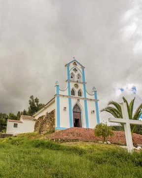 Wide angle view of the saint Barbara church of the town of Sora, against the  Foto stock