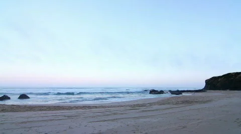 Wide angle view of sea at beach Stock Footage 842720