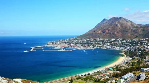 Wide Angle view of Simon's Town Harbor Stock Footage 120266423