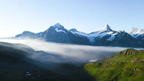 Wide Angle view of the Swiss Alps Stock Footage 209487811