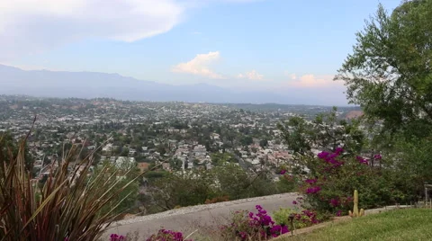 WIDE ANGLE: VIEW OF  VALLEY, SOUTHERN CALIFORNIA - MOS Stock Footage 64798678