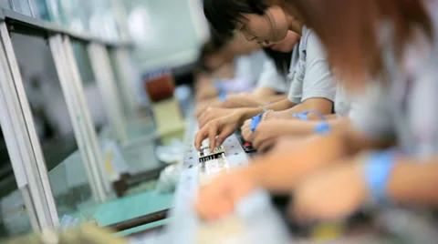 Wide angled view electronic PCB boards manufactured for export, China Stock Footage 33524970