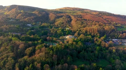 Wide anti-clockwise 4K 60FPS aerial view of Belfast Zoo in North Belfast in Stock Footage 325846190