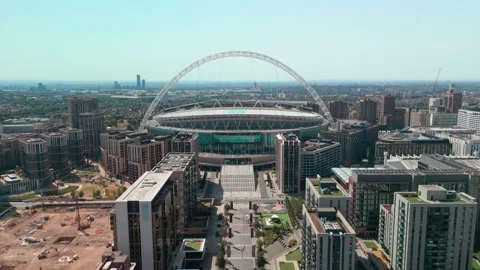 Wide Approach of Stadium in the Summer Stock Footage 202011811