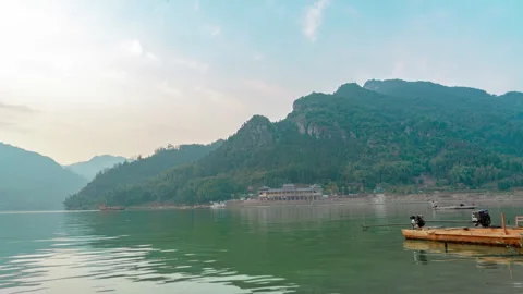 Wide Area 4K Clean Timelapse of Evolving Clouds and Light Stock Footage 321014752