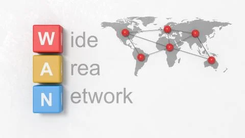 Wide Area Network, WAN Concept Illustration Stock Illustration