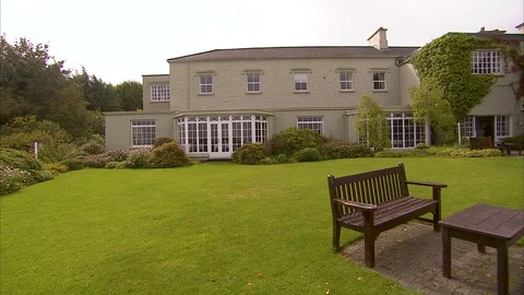 Wide backyard of a mansion Stock Footage 87726007