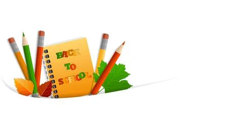 Wide banner, concept of return to school, knowledge day, September 1, school Stock Illustration