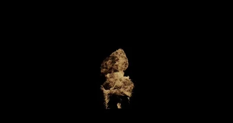 Wide Base Fire Burst Compositing Element Against Black Background Видео 333729151