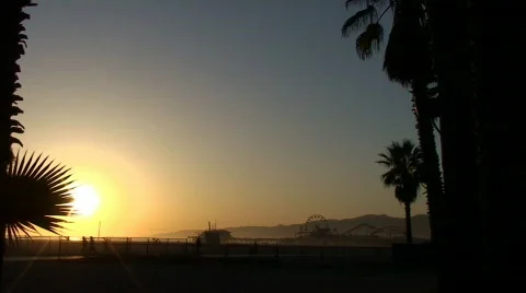 Wide Beach Sunset in HD Stock Footage 110428