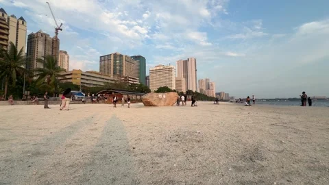 Wide Beach View at Manila Bay 4K 60fps Video stock 338400794