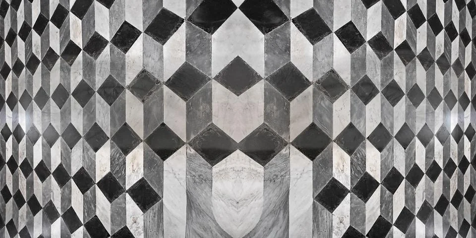 Wide black and white marble geometric pattern background 스톡 일러스트