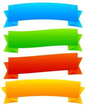 Wide, blank horizontal banners. 4 colors included. Vector. Stock Illustration