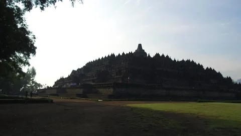Wide of Borobudur Temple, Java, Indonesia Stock Footage 131151766
