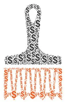 Wide Brush Composition of Dollar Stock Illustration