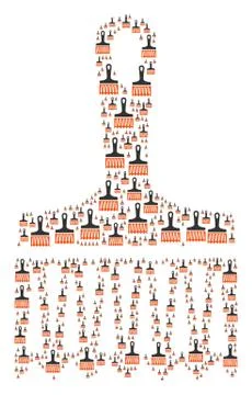 Wide Brush Icon Collage Stock Illustration