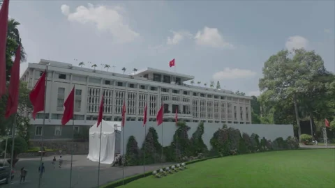 Wide off-center Saigon Central Post Office left Video stock 346605192