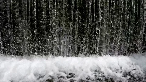 Wide clean waterfall, slow-motion Stock Footage 77865693