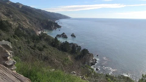 Wide coast Big Sur Stock Footage 77011341