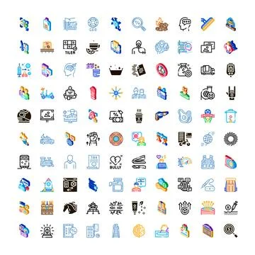 Wide collection of diverse isometric icon concepts Stock Illustration