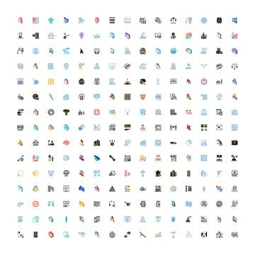 Wide collection of web interface outline icons イラスト素材