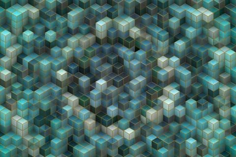 Wide continuous  3D cubic abstract pattern 스톡 일러스트