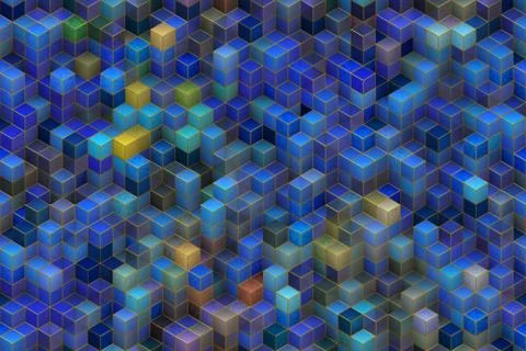 Wide continuous  3D cubic abstract pattern 스톡 일러스트