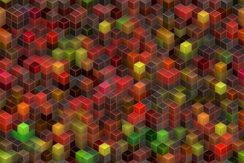 Wide continuous  3D cubic abstract pattern 스톡 일러스트