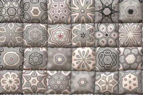 Wide continuous pattern  of quilt blanket Stock Illustration