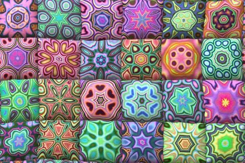 Wide continuous pattern  of quilt blanket Stock Illustration