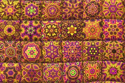 Wide continuous pattern  of quilt blanket Stock-Illustration