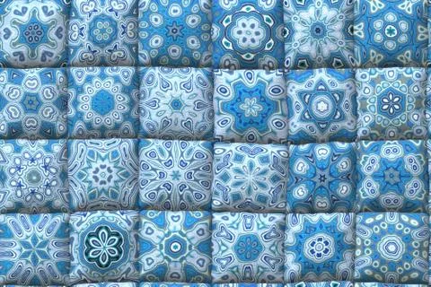 Wide continuous pattern  of quilt blanket Stock Illustration
