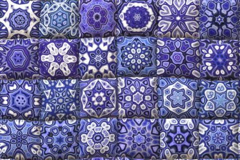 Wide continuous pattern  of quilt blanket Stock Illustration
