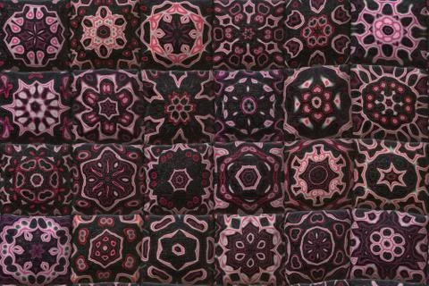 Wide continuous pattern  of quilt blanket Stockillustratie