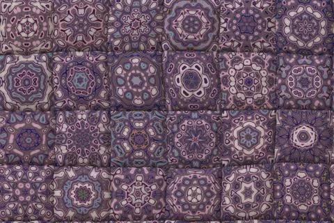 Wide continuous pattern  of quilt blanket Stock Illustration