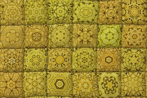 Wide continuous pattern  of quilt blanket Stock Illustration