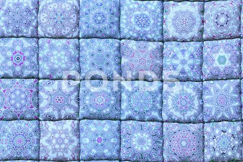 Wide continuous pattern  of quilt blanket Stock Illustration