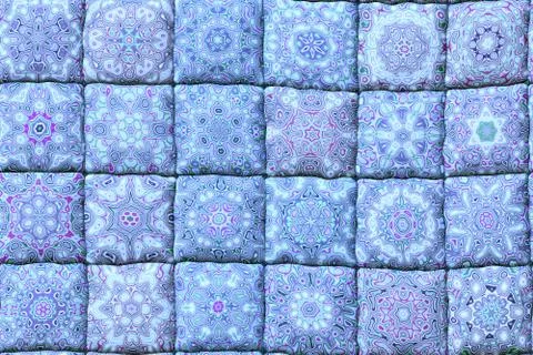 Wide continuous pattern  of quilt blanket Stock Illustration