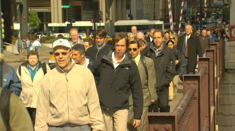 Wide Crowded Bridge Stock Footage 4681773