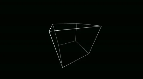 Wide cube outline Stock Footage 12669283