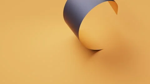 Wide curl sweeps across frame; a yellow sheet bends to reveal black underside Stock Footage 322135048