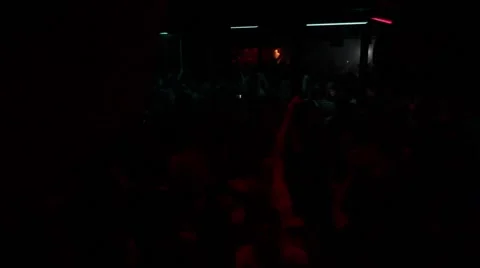 Wide Dark Club with Strobe at 28sec Stock Footage 49951532