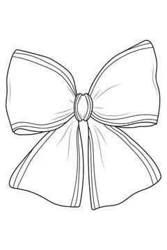 Wide Decorative Bow with Tails Illustrazione stock